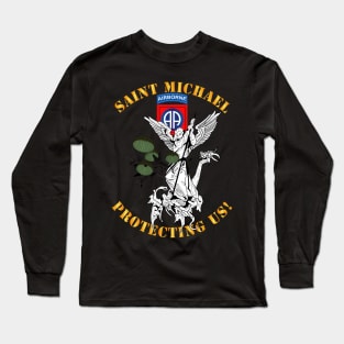 82nd Airborne Div - Saint Michael - Protecting Us Long Sleeve T-Shirt